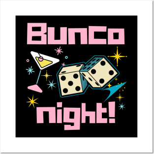 Retro Bunco Night Martini Dice Posters and Art